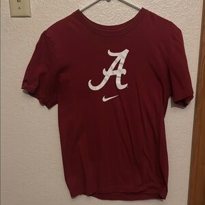 Nike Red Short Sleeve Tee with Stylish White Letter A